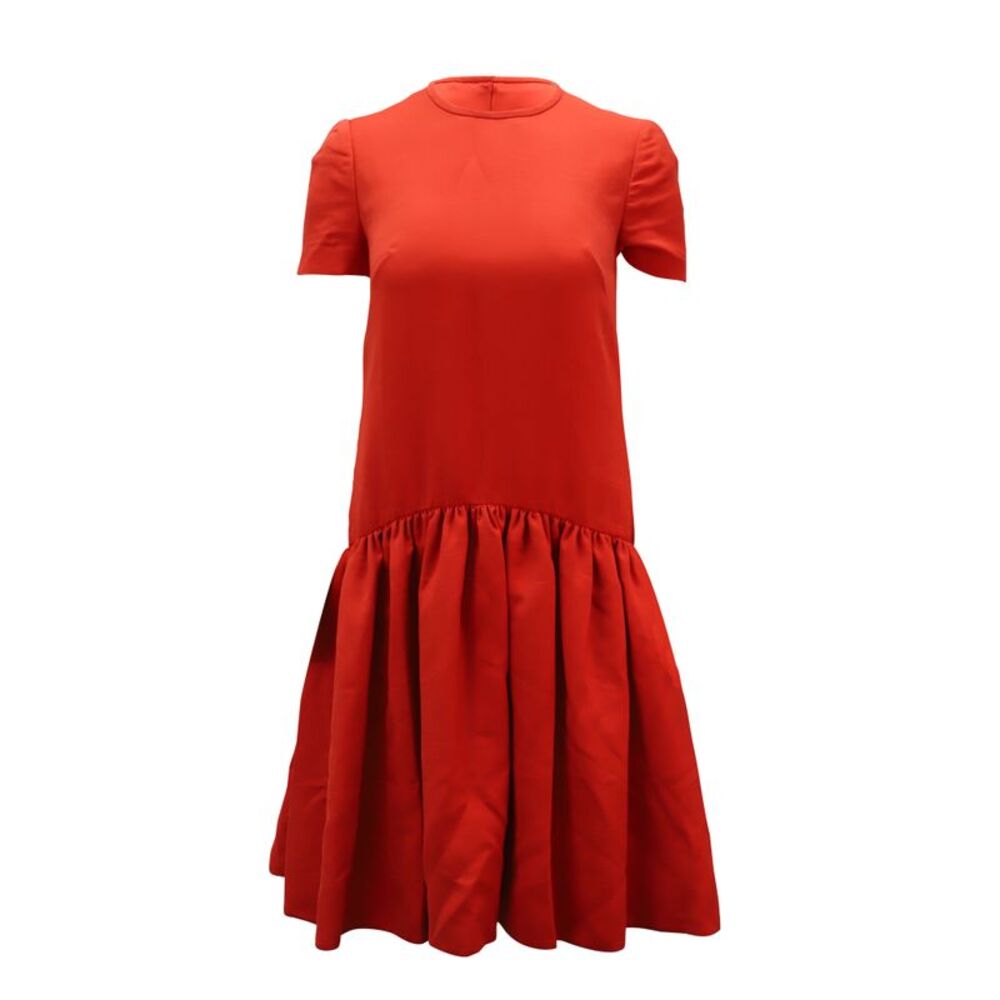 Alexander McQueen Drop Waist Dress in Red Wool